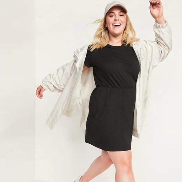 Old Navy Waist-Defined Slub-Knit T-Shirt Dress for Women New - Picture 3 of 3